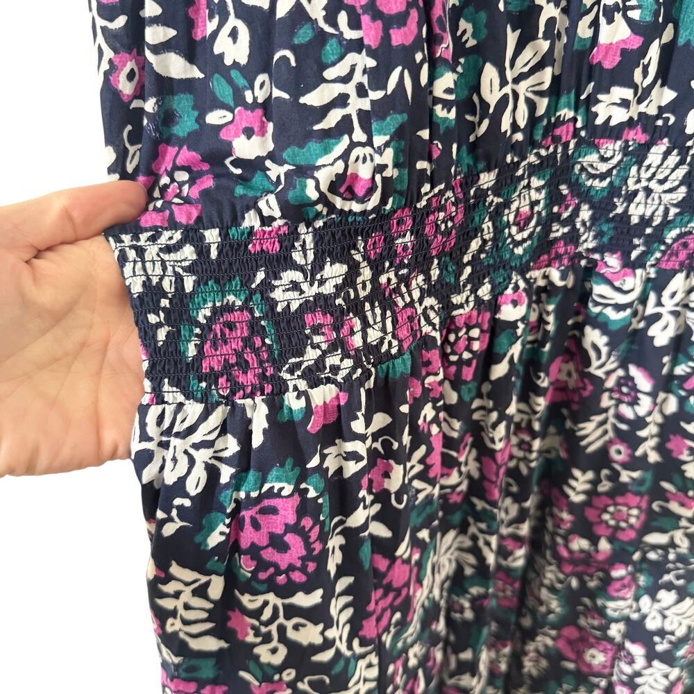 Rails Amellia Midi Dress in "Woodblock Floral" 100% Cotton Blue Size XL - Picture 9 of 13